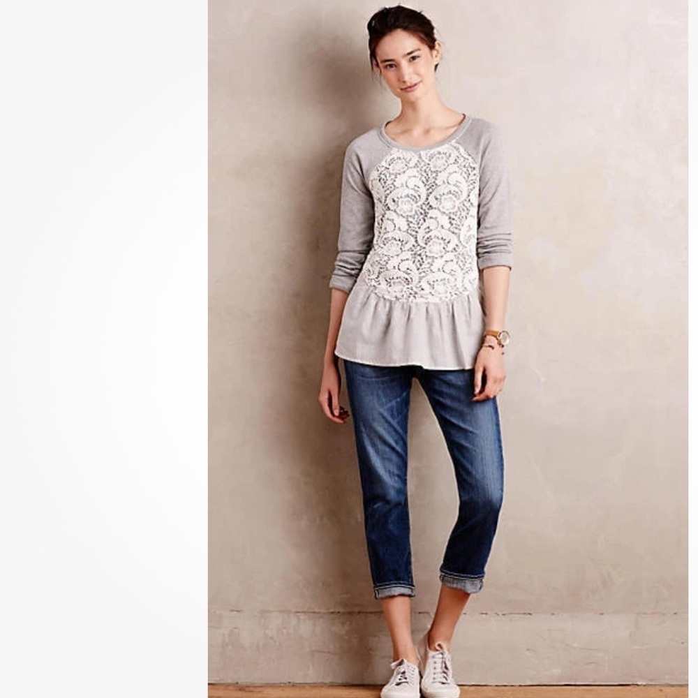 Sunday in Brooklyn Anthropologie Blue Gray Blouse